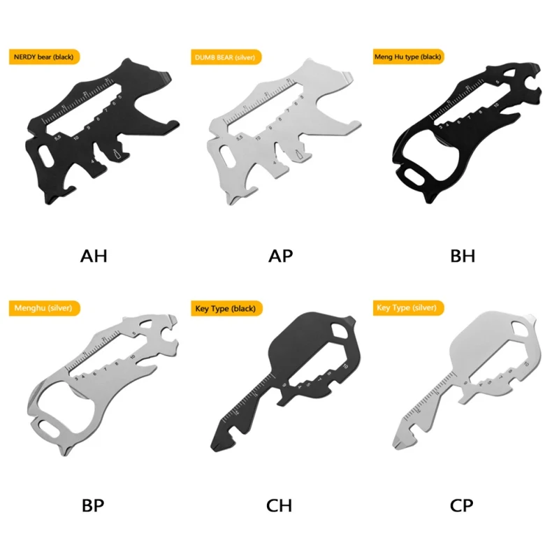 

Stainless Steel Outdoor Tools Carabiner Clip Bottle Opener Keychain Ring Climbing Accessories Multifunction EDC Card Tool