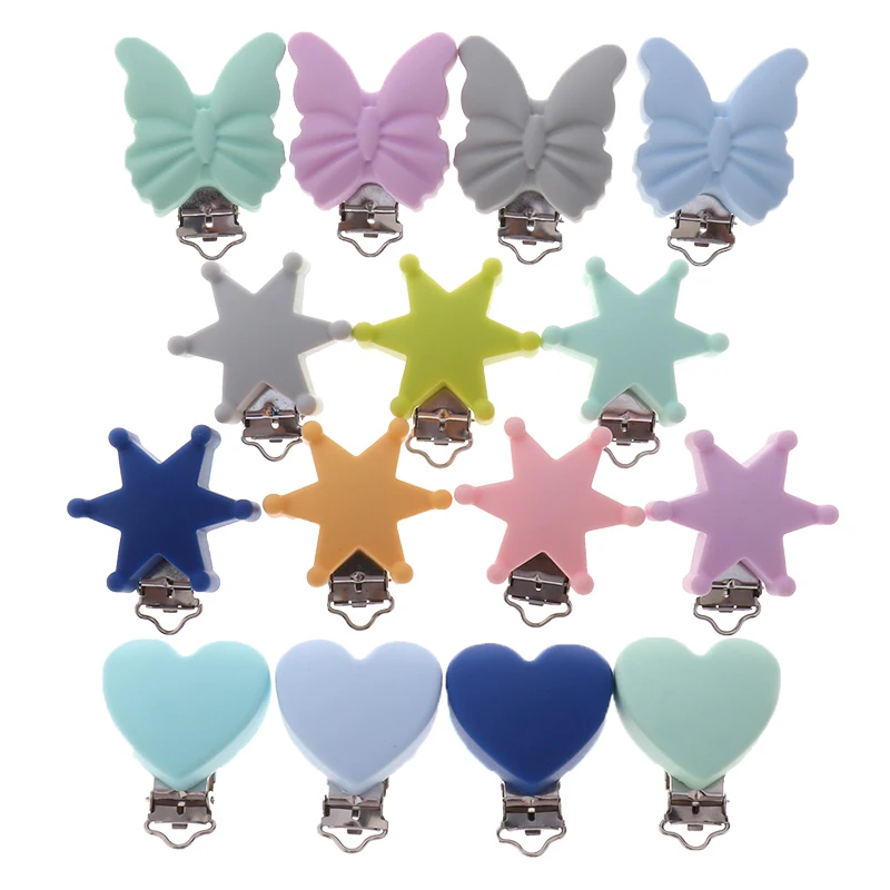 ATOB10pcs силиконовые металлические зажимы для соски Детские аксессуары сердце