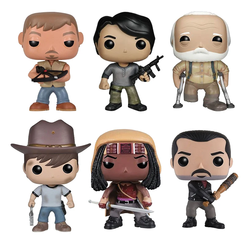 Экшн фигурки Ходячие мертвецы игрушки Michonne Daryl Negan Hershel Гленн 9 см ПВХ для детей