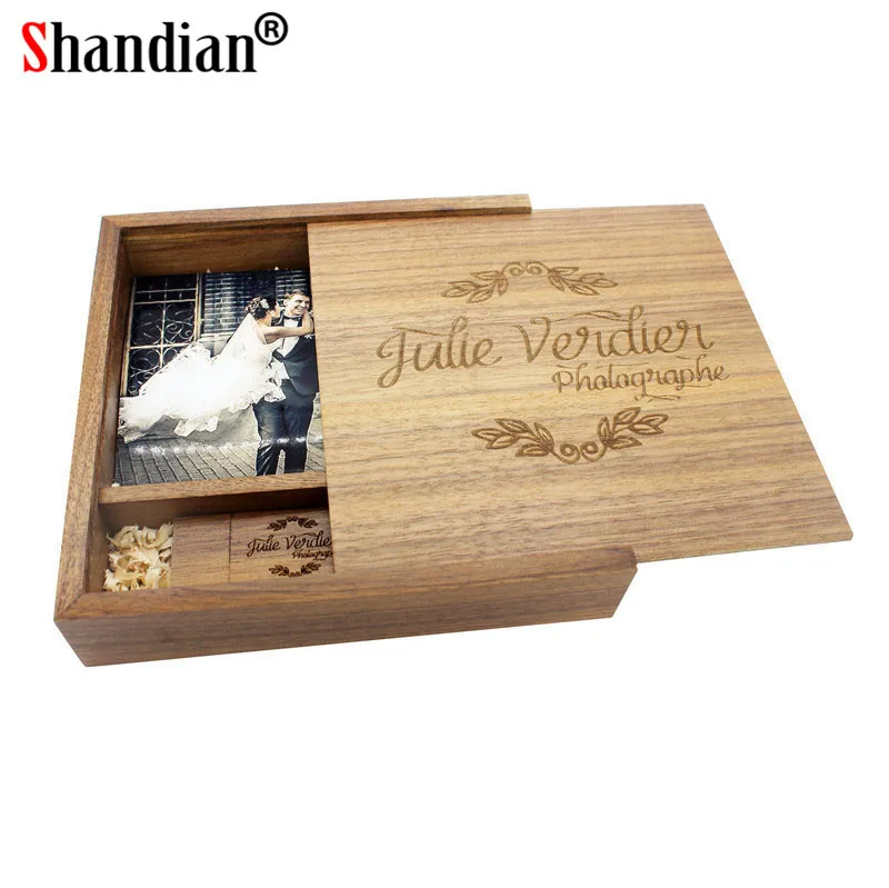 SHANDIAN Spades деревянный фотоальбом Большой овальный usb + коробка флэш накопитель U
