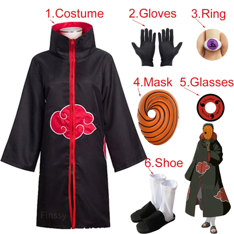 

Tobi Cosplay Costume for Boys Obito Mask Carnival Halloween Costume for Kids Adult Suitable for Height 135cm-185cm