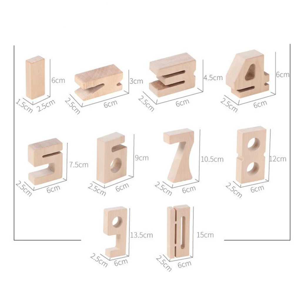 

Wooden Montessori Math Building Blocks 1-10 Number Block Educational Toys Addition Game Gifts for Kids Early Learning