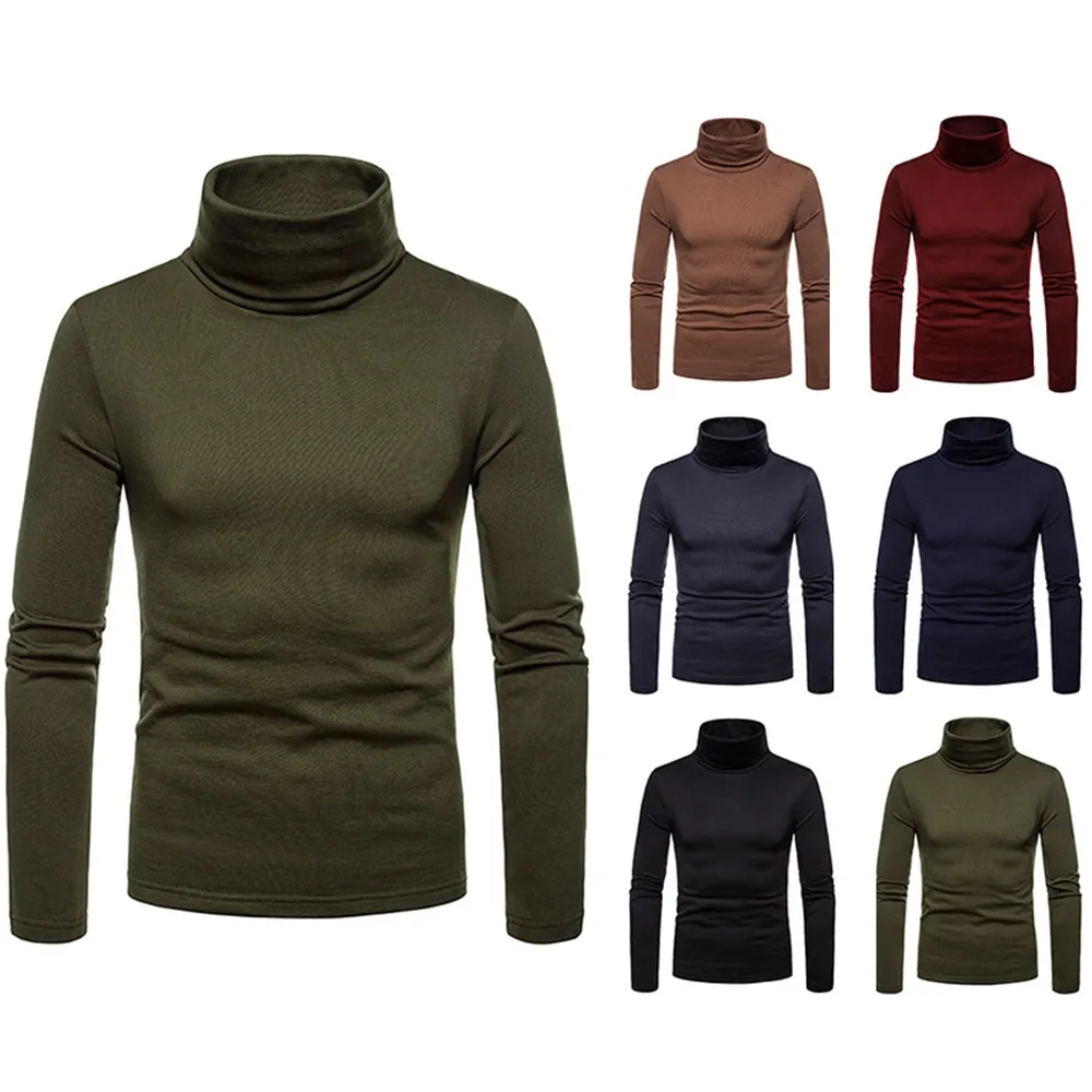 

Men Plus Velvet Warm Underwear High-Neck Long-Sleeved Shirt BottomingShirt Top Quick Drying SlimBase Keep Warm Thermal Underwear
