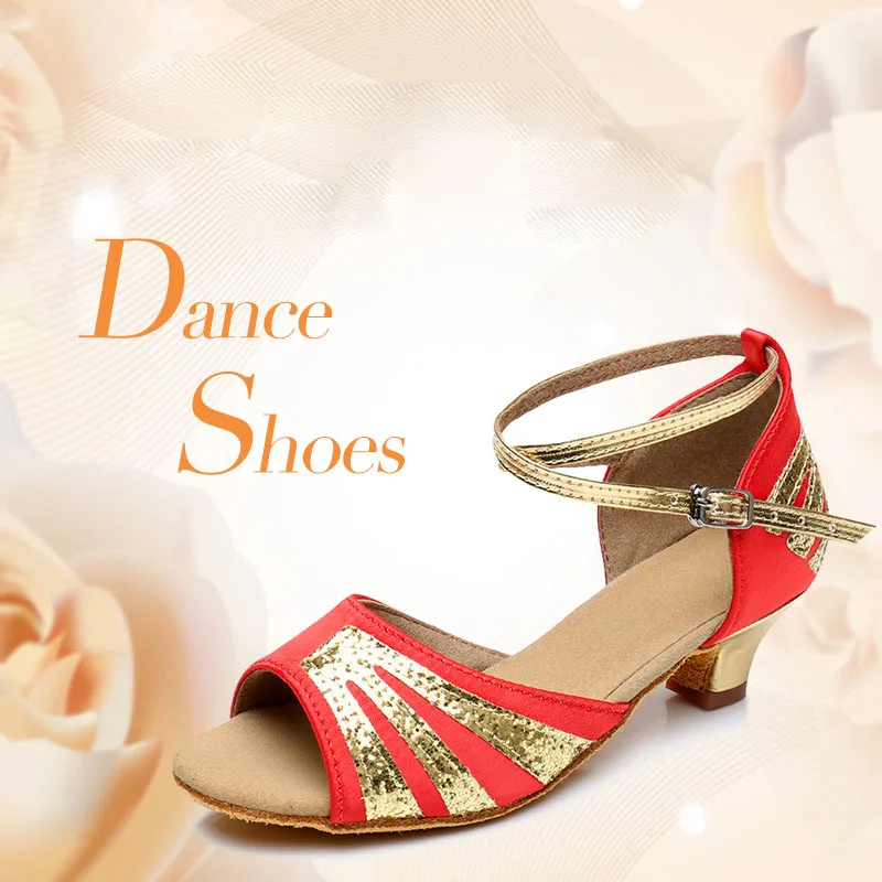 

Women's High-heeled Latin Dance Shoes Children's Soft-soled Sandals Fashion Salsa Dance Shoes Breathable Slides for Girls