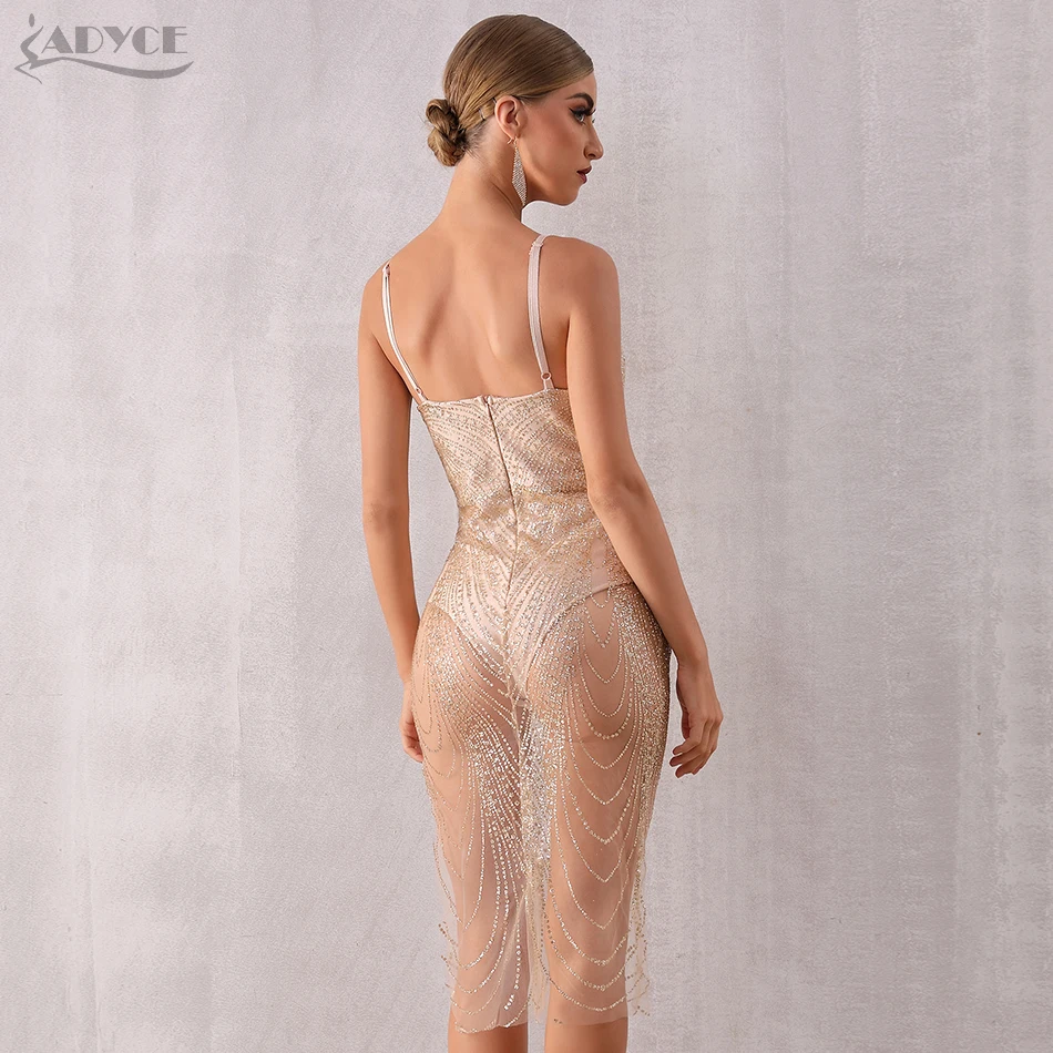 Adyce 2019 новое летнее роскошное платье повязка с блестками женское сексуальное на