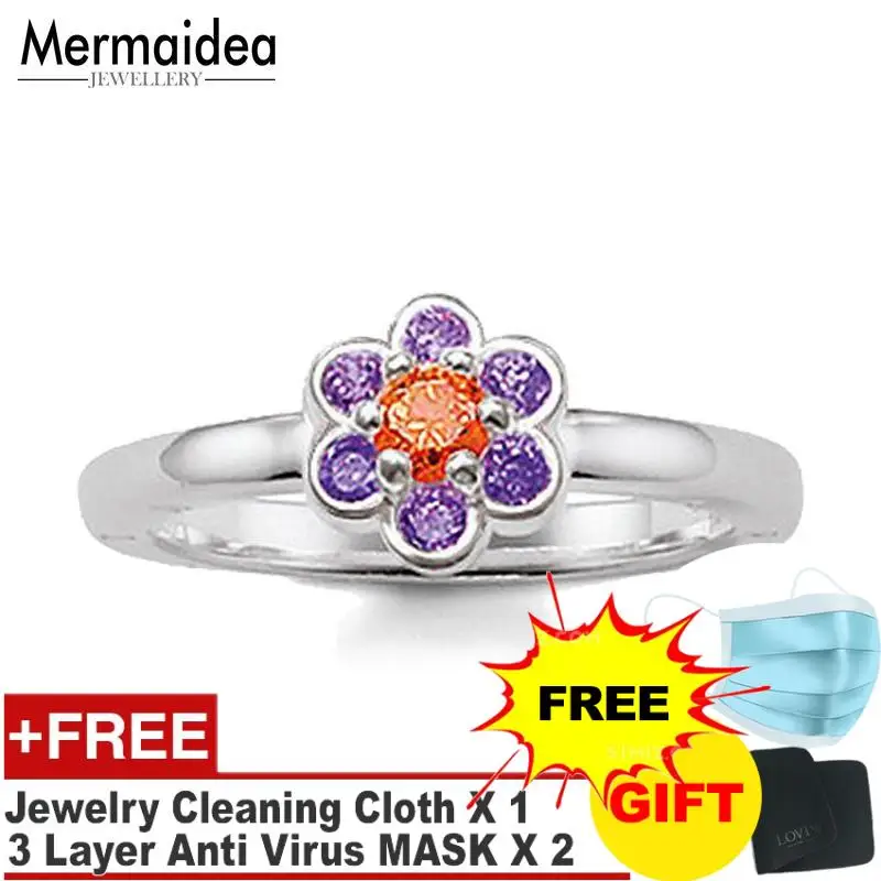 Solitaire Ring Flower Fashion Good Zirconia Jewerly For Women 2020 Gift silver plated Super Deals | Украшения и аксессуары