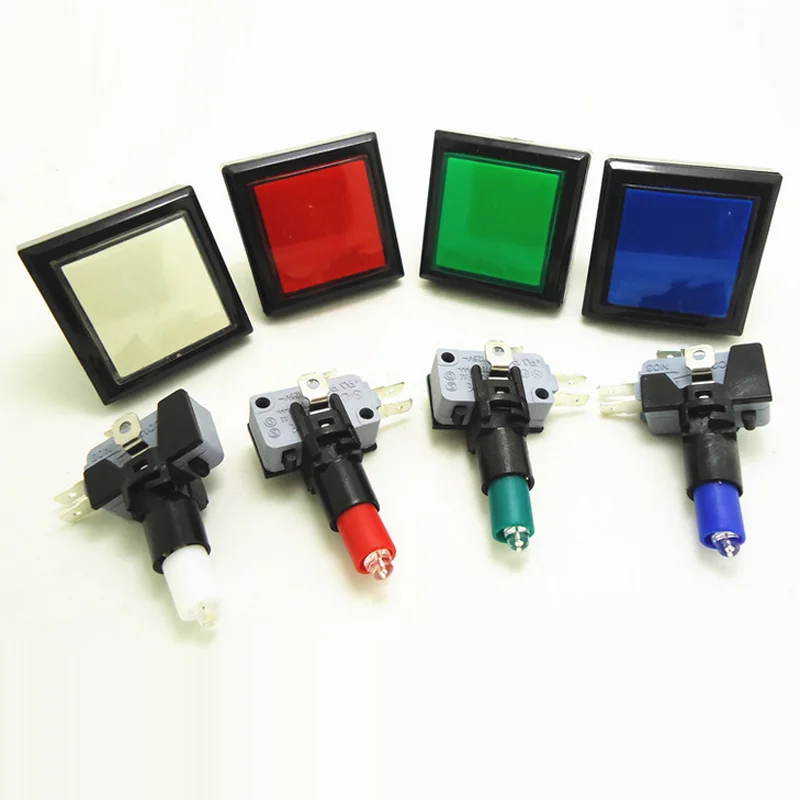 

44*44 Square Button Chinese Button Game Machine Accessories Button Switch Illuminated Button