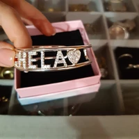 zircon custom names letters copper material bracelets child bracelet bracelet custom name fine jewelry bracelet for men women