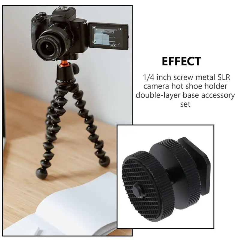 

3PCS Hot Shoe Screw Adapter 2-layer 1/4 inch Flash Adapter for Monitor LED Light