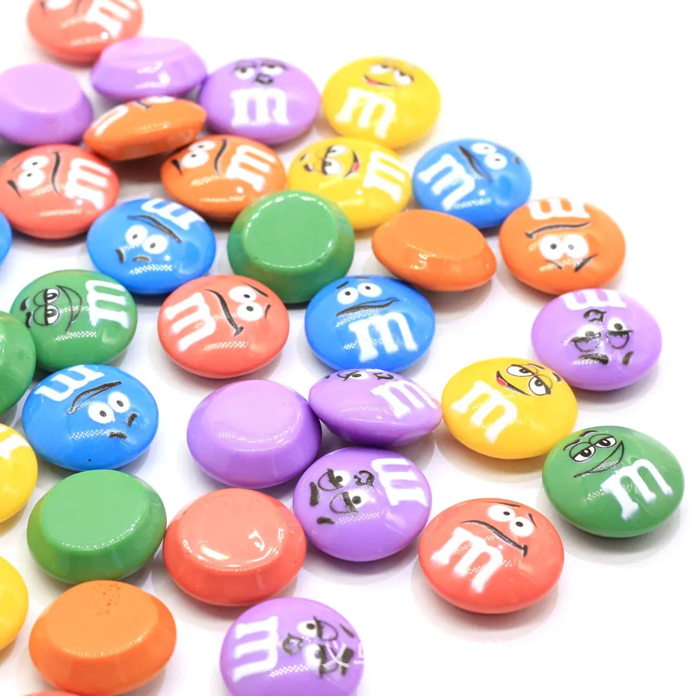 10 шт. каваи смолы М Бобы украшения ремесла шоколадные конфеты с плоской задней