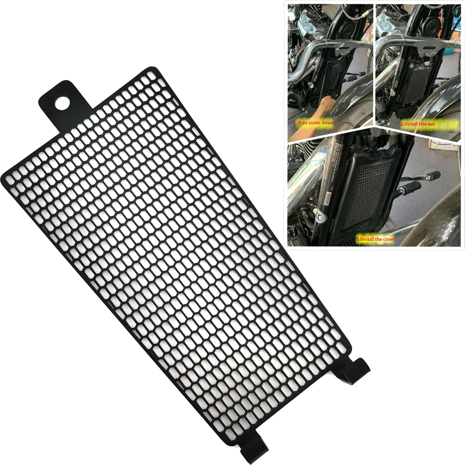 Stainless Steel Cooler Cooling Radiator Guard Grill Net Protector Cover Fit Harley Softail Fat Boy Breakout Low Rider 2018-2021