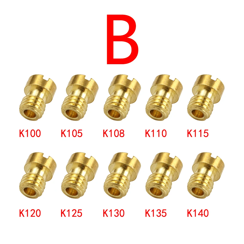 

10 шт. M5 основная жиклера 5 мм для карбюратора Keihin OKO KOSO PWK 125cc 150cc CVK PZ27 PZ30 152QMI 157QMJ, детали для инжектора для скутера