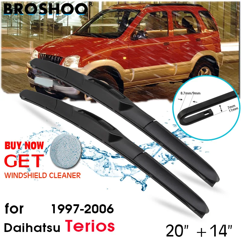 Стеклоочиститель автомобиля переднего окна Daihatsu Terios 20" + 14" 1997-2006 годов.