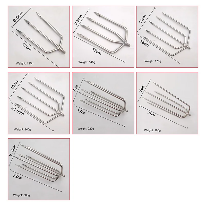 Stainless Steel Fishing Tools Prong Serrated Harpoon Fish Fork Fishing Ice Crusher Drill Fishing Tackle Fishing Tool Accessories