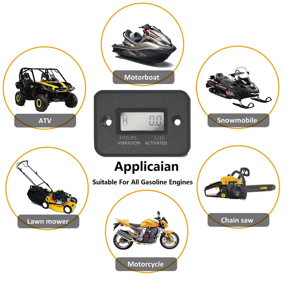 Цифровой вибрирующий счетчик часов измеритель для мотоцикла квадроцикла лодки