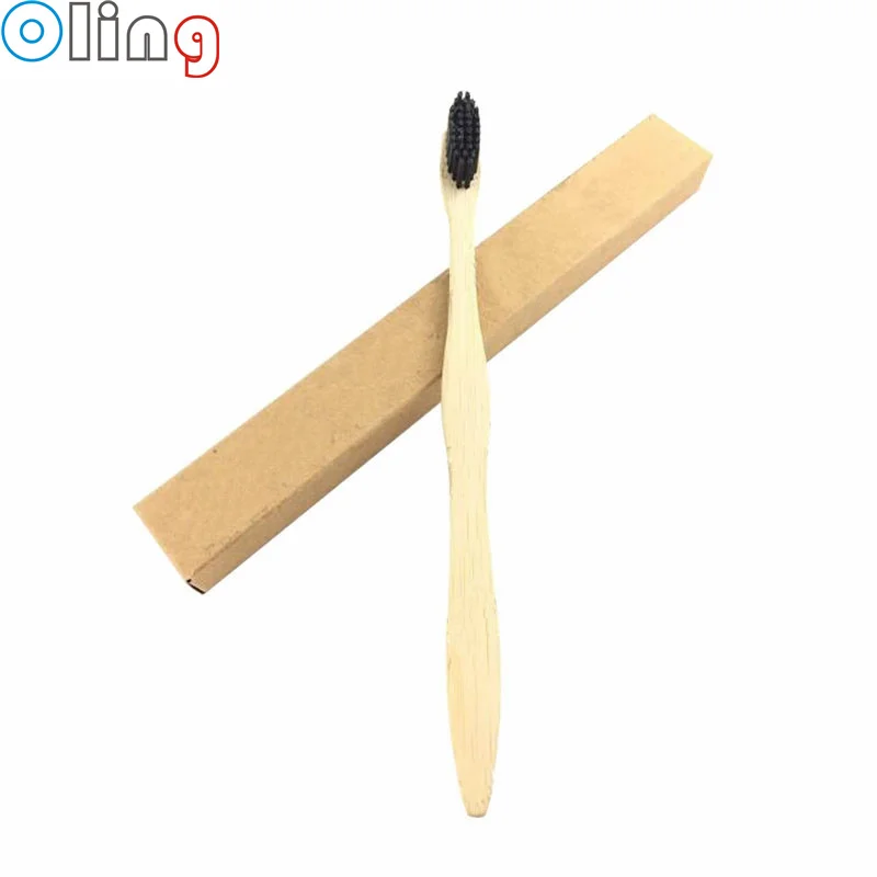 

100PCS Natural Teeth Whitening Bamboo Charcoal Toothbrush Adult Use Oral Care Soft Household Daily Cleaning Soft Brush Colorful