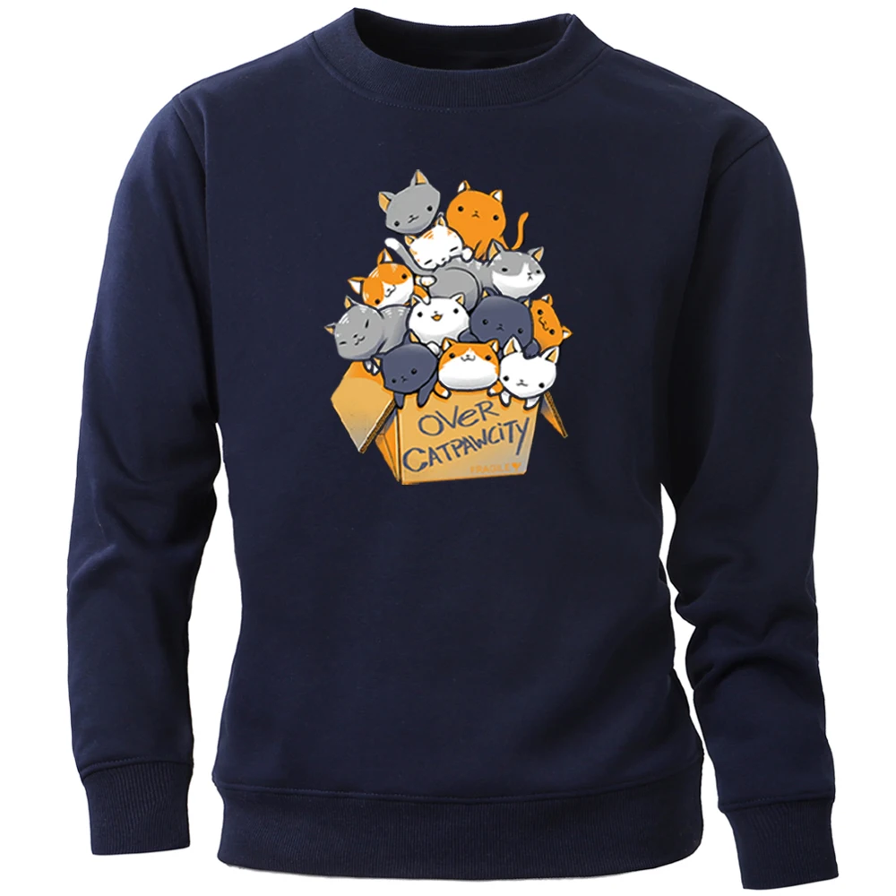 

Funny Over Cat Paw Fragile Pullover Man's Sweatshirt Autumn Winter Warm Tops Men's Crewneck Streetwear Jumper Hoodies Tracksuits