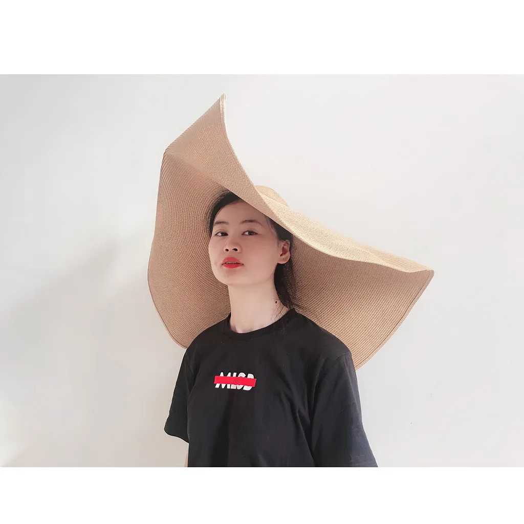 Модная большая пляжная шляпа от солнца с защитой ультрафиолета складная