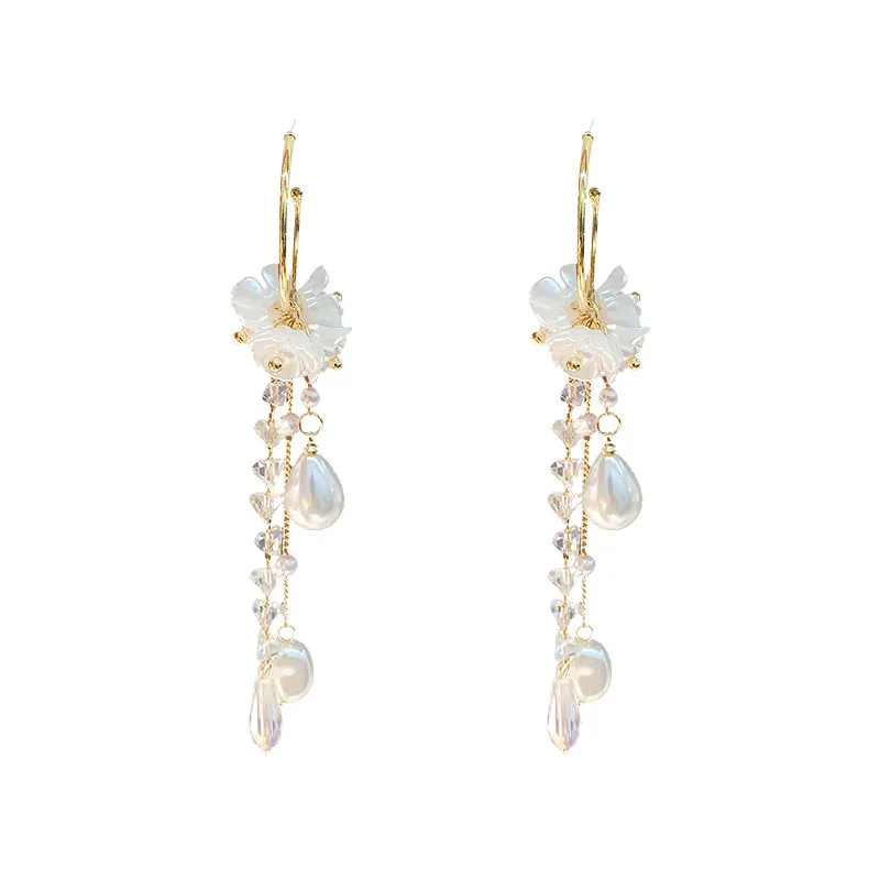 

pearl earrings tassel earrings accesories for women jewelry aesthetic crystal earrings long earrings wedding e girl aesthetic