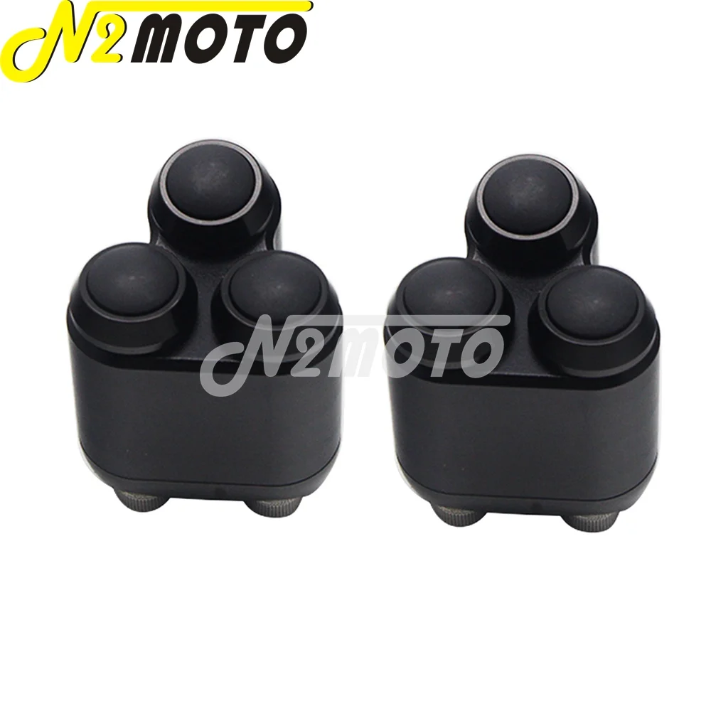 Для Harley Cafe Racer 2x 22/25 мм руль тройной переключатель 3-кнопочный M-Переключатель Блок