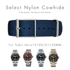 Тканый нейлоновый ремешок для часов, 20 мм, 22 мм, черный, синий, ремешок для часов Tudor Black Bay, Rolex, Omega, Seamaster 300, Seiko Tissot Citizen