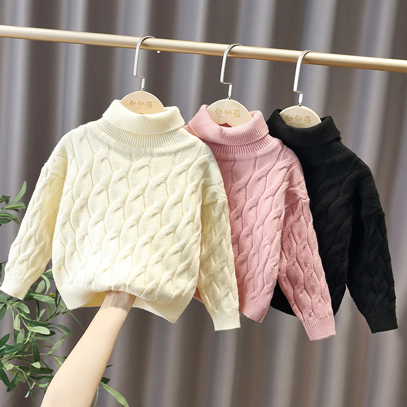 

Baby Girls Sweaters Solid Kids Knitted Tops for Infant Clothes Long Sleeve Girls Sweater 18M-10 Years Children Clothing 2021