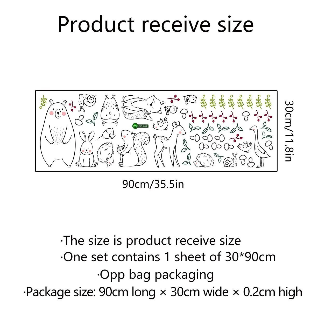 

Cartoon Animal Wall Sticker Nordic Style Poster Vinyl Childern Kids Room Bedroom Decor Nursery Art Wall Decoration Wallpaper