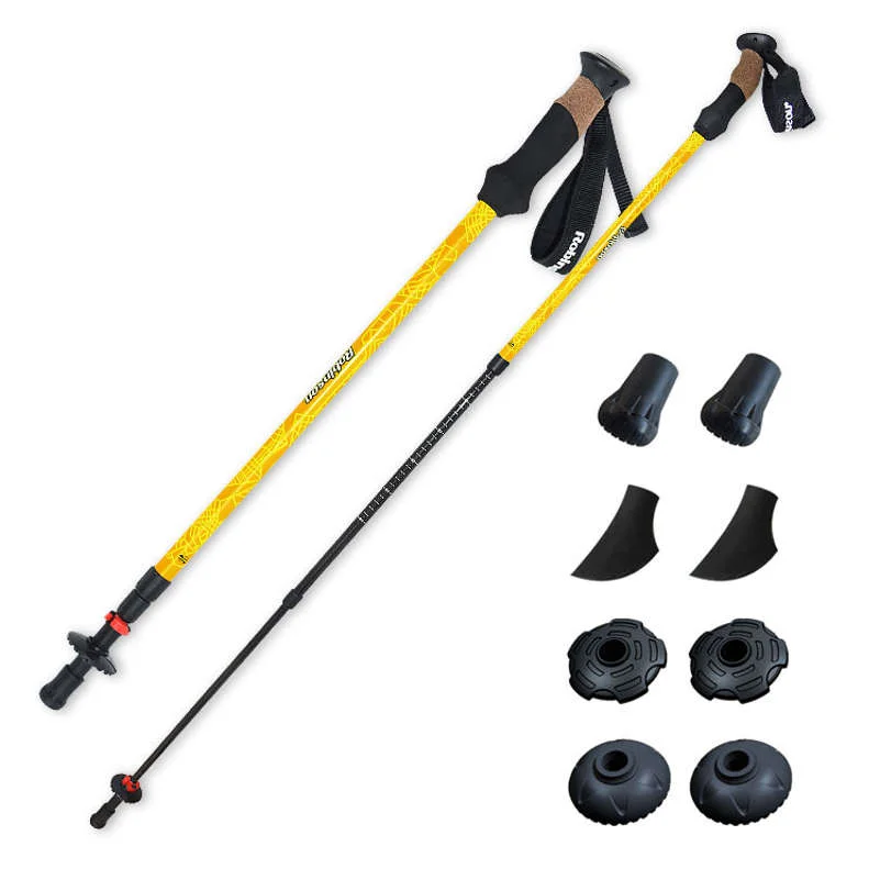 

Robinson | Sunlight & Moonlight | Trekking Poles Carbon Fiber Cork Alpenstocks Walking Stick 3-Section Hiking