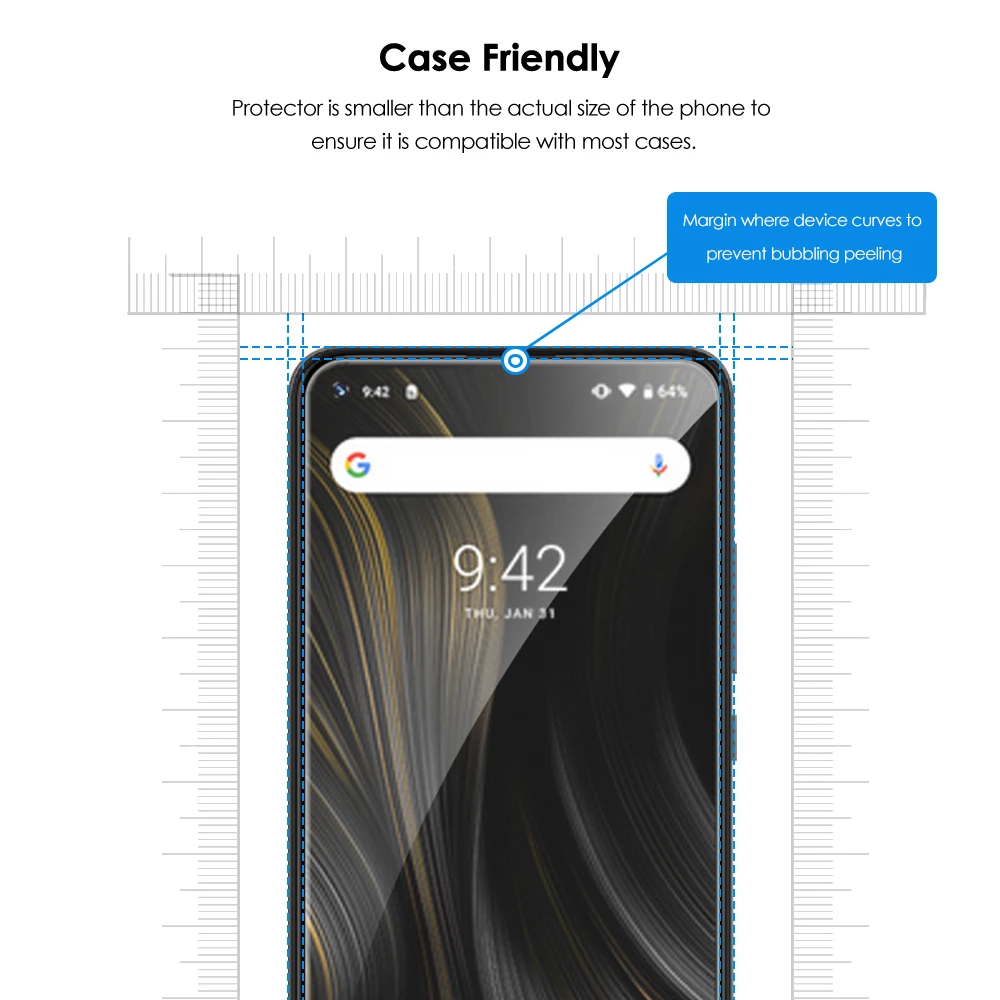 Защита экрана 4 шт. закаленное стекло для телефона UMIDIGI Power 3 9H ультра прозрачная