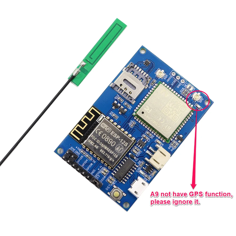 Elecrow ESP8266 ESP 12S A9 GSM GPRS IOT модуль макетная плата с универсальным Wi Fi антенной