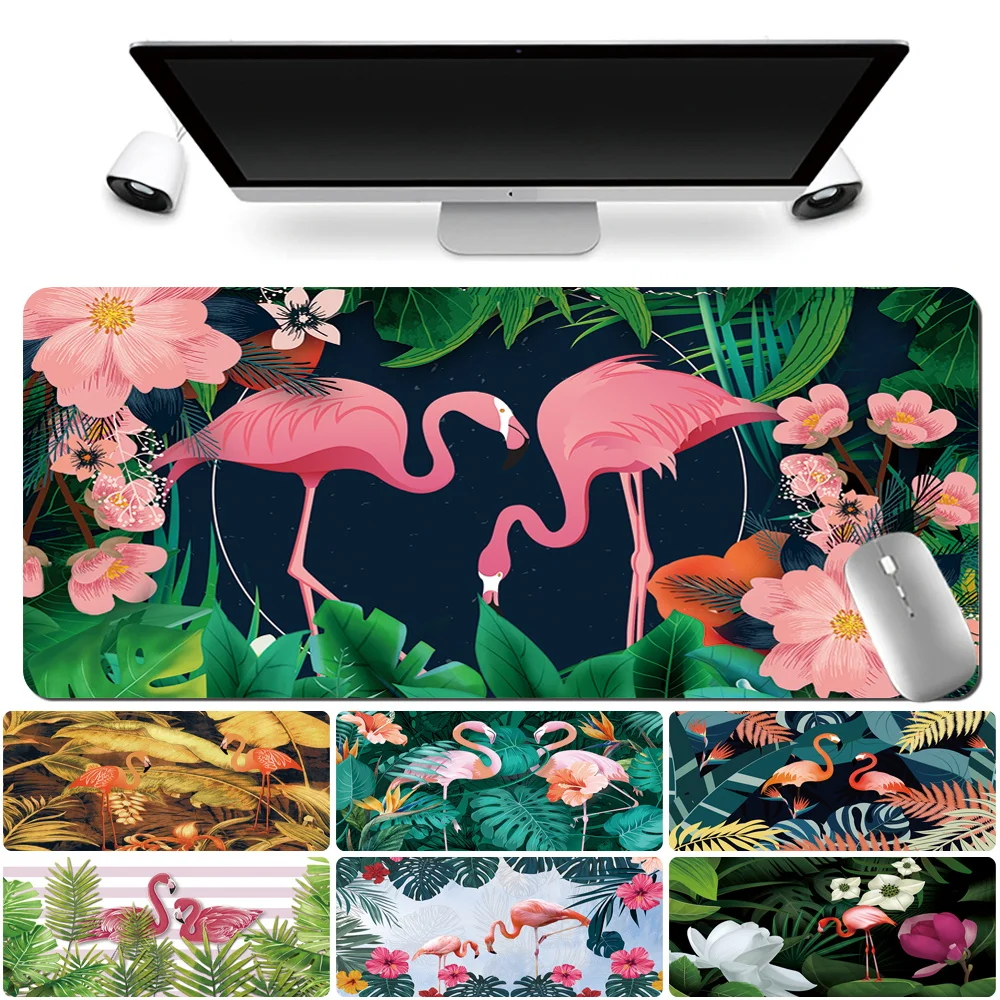 

Mouse Pad Gaming Gamer Large Table Mat Flamingo Pattern Computer Mousepad High Quality PU Leather Computer Keyboard Desk Mat