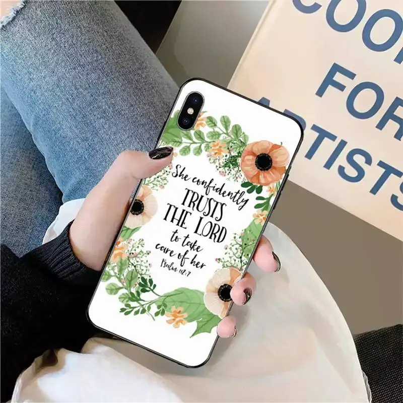 

Bible Quotes verse Philippians Jesus Christian Phone Case for iPhone 11 12 pro XS MAX 8 7 6 6S Plus X 5S SE 2020 XR mini