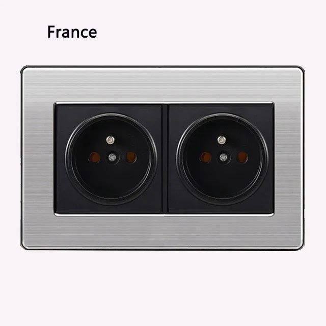 146 france 86 Тип светодиодный случайный точечный usb-переключатель Зеркало акриловая Бытовая нержавеющая сталь матовая панель 4 банды 2 способ переключатель розетка немецкий - Цвет: 146 france