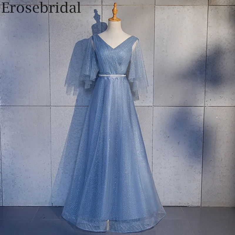 Женское длинное вечернее платье Erosebridal элегантное блестящее фатиновое