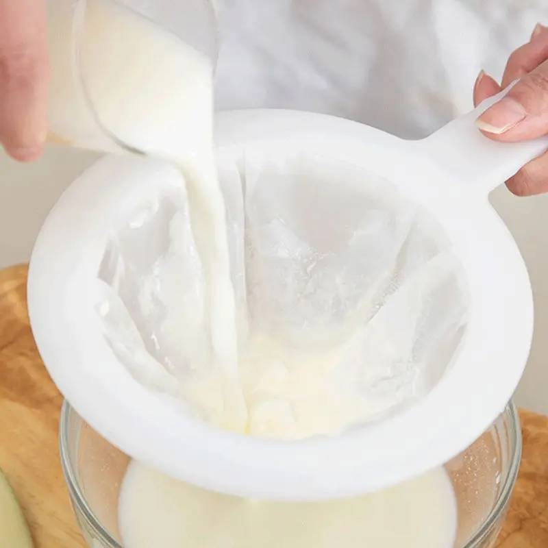 

Reusable Nylon Super Fine Colander Mesh Sieve Strainer Handle for Honey Soymilk