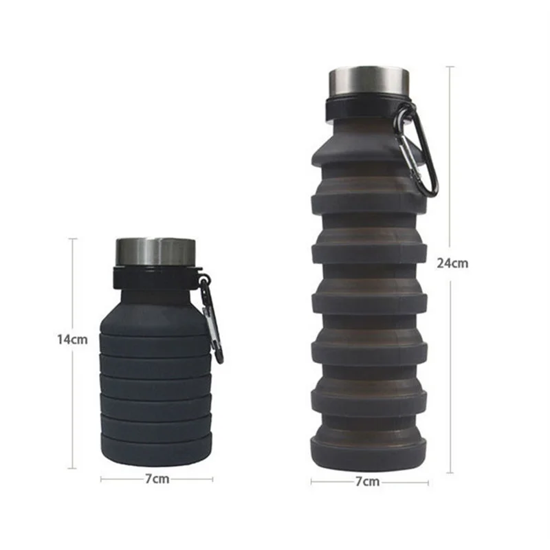 Retractable Water Cup Food Grade Silicone Kettle Anti-fall Break-proof Environmental Friendly Outdoor Sports Function J073 |