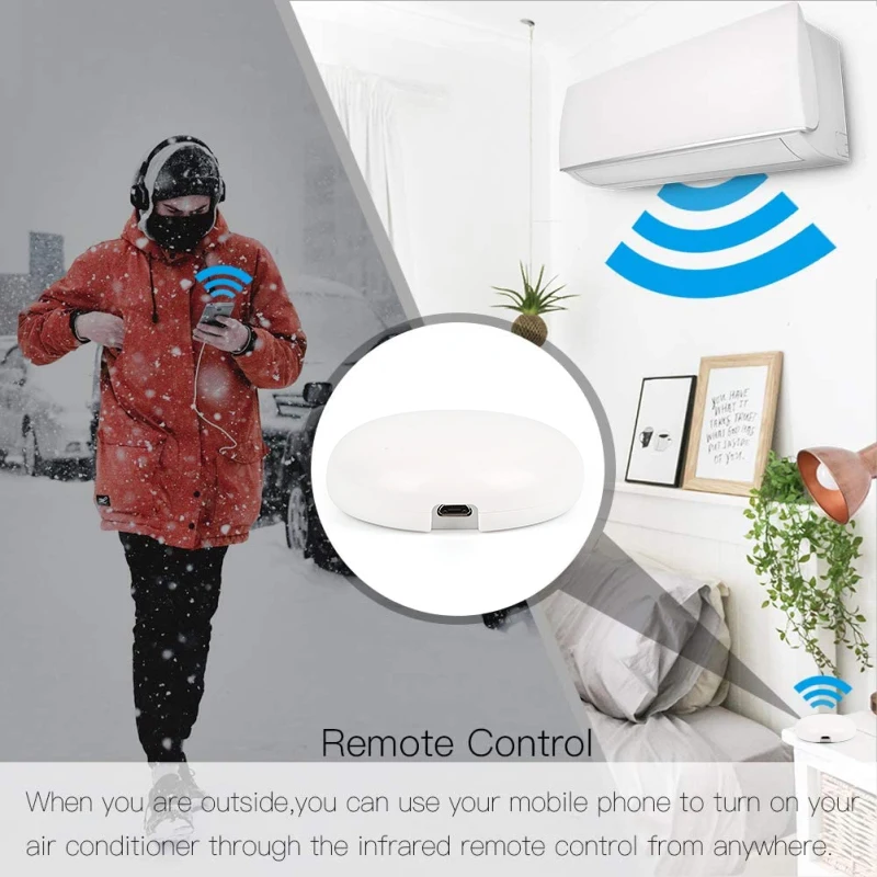 

Smart Wireless WiFi-IR Remote Controller Tuya/Smart Life APP WiFi Infrared Remote Controller Air Conditioner TV For Alexa/Echo