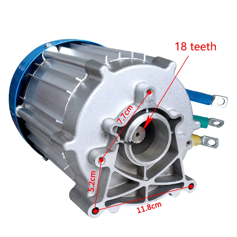 60V72V 1500W 2000W 3200RPM-3400RPM Brushless Motor for Electric Tricycle
