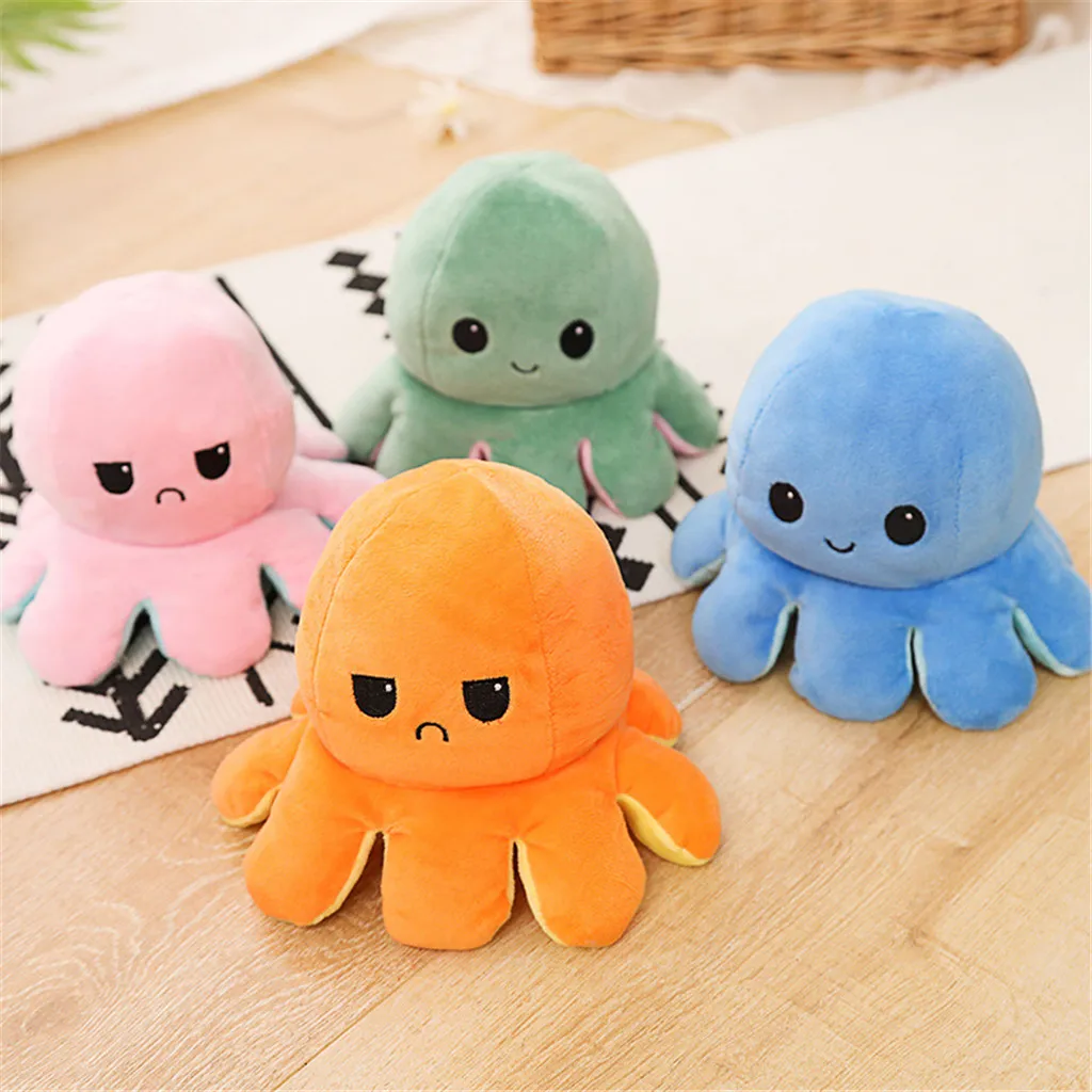 

Octopus Plush Toy Double-sided Flip Octopu Doll Mood Toy Chirdren Kids Birthday Gift Plush Doll pluszak