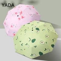 yada new creative fruit lemon umbrella charm folding rain travel umbrella for women windproof peach pattern umbrellas ys210065
