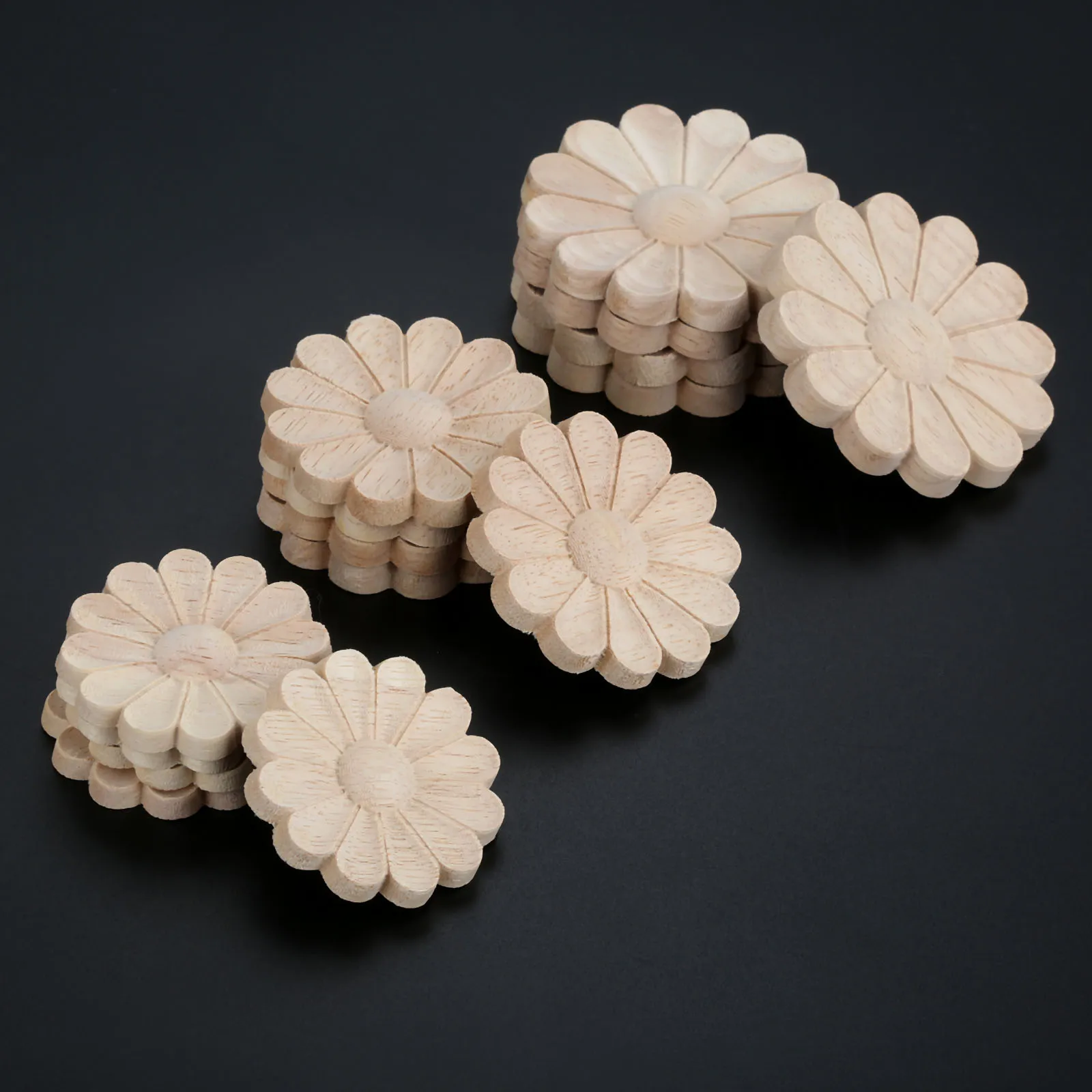 

10 шт/комплект из 2 предметов с круглым цветочным дерево наклейки с резьбой углу аппликации рама резьба по дереву цветок фигурки поделки мебе...