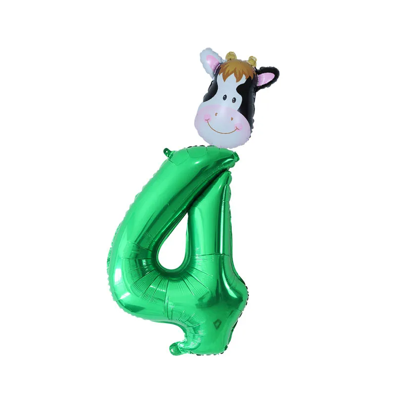 

30'' green Number foil Balloons jungle animal Ballon Monkey giraffe lion boy girl 1 2 3 year Birthday Party boy girl Photo props