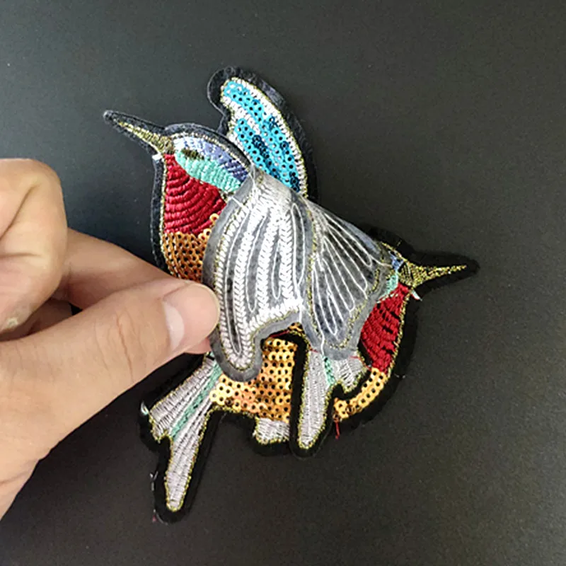 Нашивки с птицами и животными для одежды блестки большой Байкерский значок