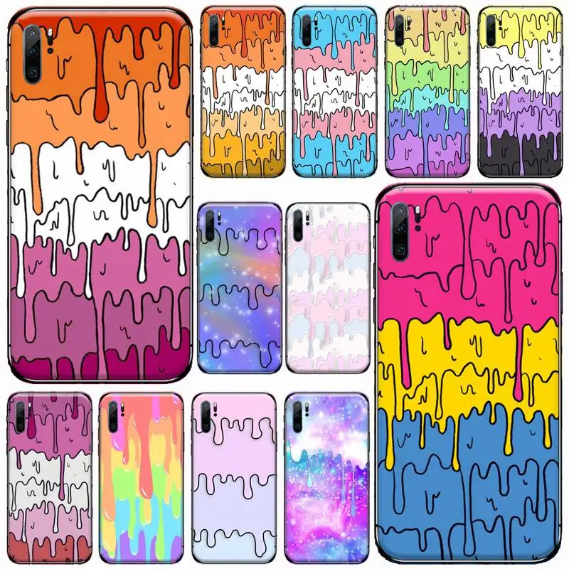 

Kawaii melting rainbow design Phone Case For Huawei honor Mate P 9 10 20 30 40 Pro 10i 7 8 a x Lite nova 5t