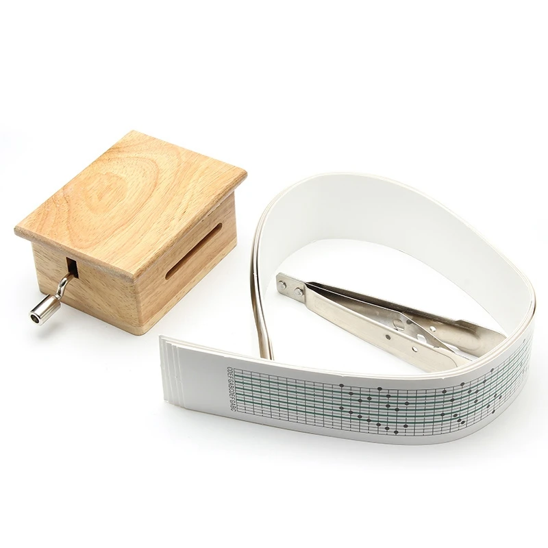

15 Tone Hand Music Box With 10 Paper Tape Puncher Wooden Box And Music Sports Box Paper With Gift Hand Shake Music Box Gift