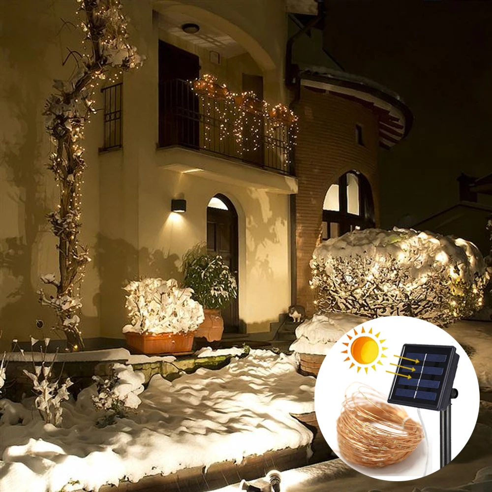 Christmas Decorations for Home Solar Led String Lights New Year Garland Curtain Holiday Lighting Window Decor | Лампы и освещение