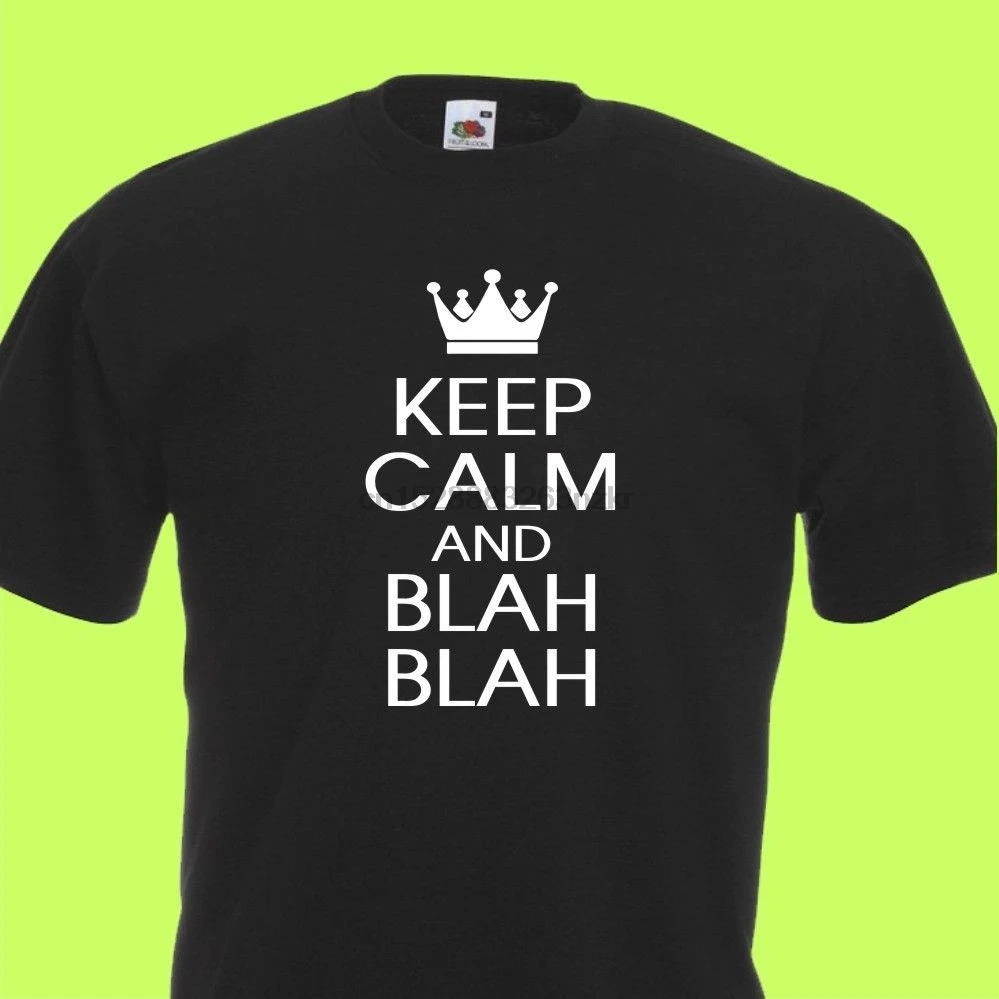 KEEP CALM AND BLAH-FUN рубашка футболка Бесплатная доставка Досуг Мода Мужчины с коротким