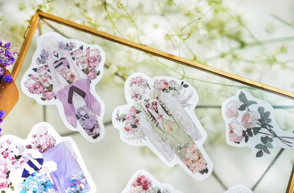 

Flower Girl Washi Tapes Bullet Journal Masking Tape Adhesive Tape DIY Scrapbooking Washi Stickers