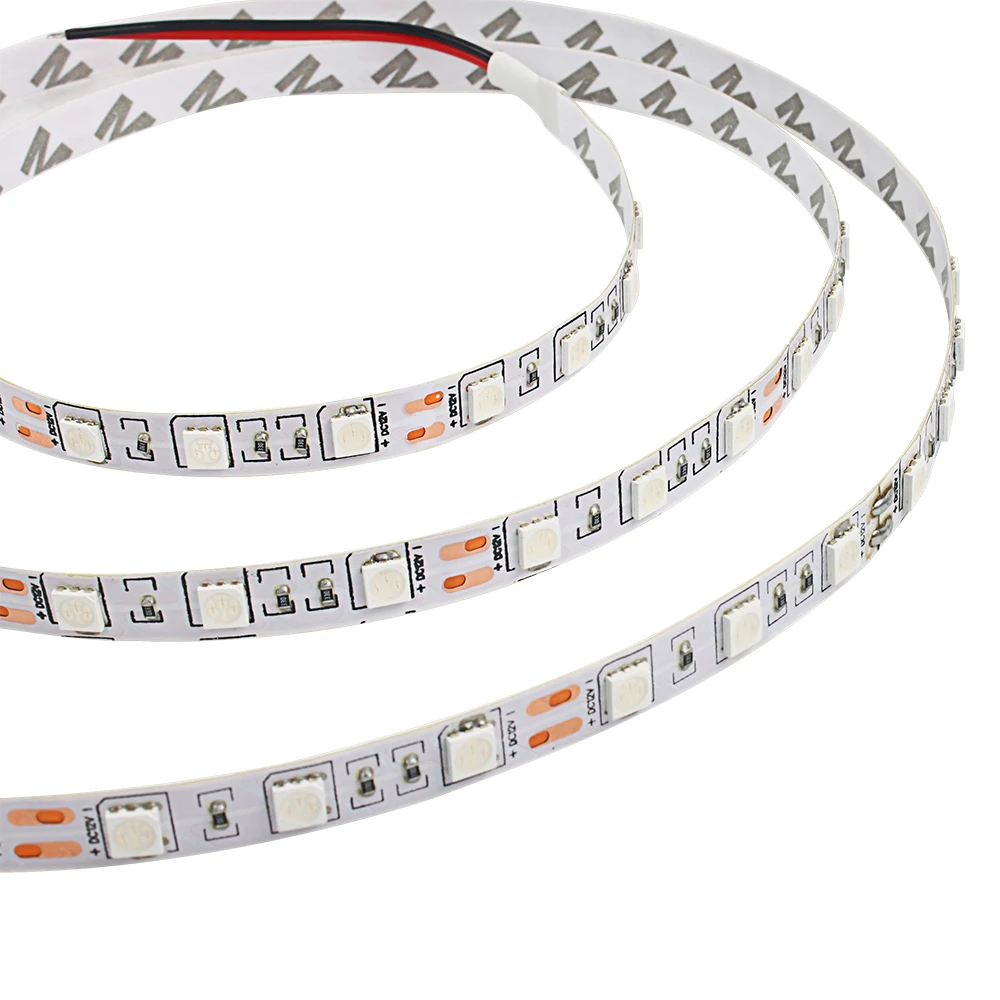 

5M DC12V 5050 60LED/M 300leds IP20 Flexible LED Strip light White PCB TV Back Lighting Green Colours