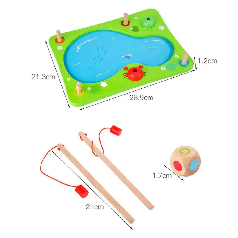Детская развивающая деревянная двухполюсная рыболовная Магнитная игра Родитель